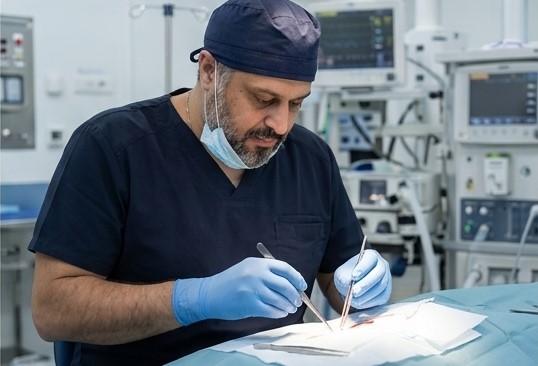 ד״ר שרון שבו בסביבה כירורגית